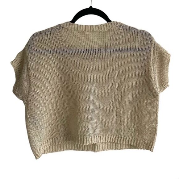 SHORT Sleeve Cropped Crew Neck Knit Sweater
Tan O/S - Picture 2 of 4